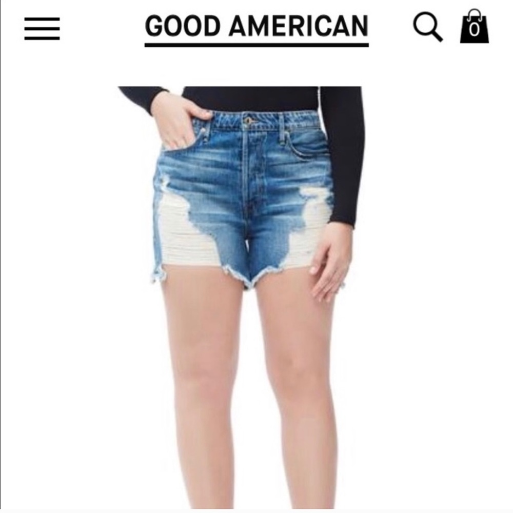 Good American Bombshell Denim Jean Shorts Sz 6/28